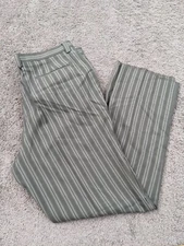 NWT Blu Martini Dress Pants Men's 3X 46W Gray Vertical Stripes Pleated Raw Hem