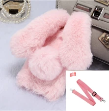 Rabbit Fluffy Plush Warm Phone Case For iPhone 7-13 12 11 ProMax Samsung