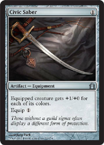 Civic Saber 2x FOIL RTR MTG Return to Ravnica Uncommon MINT artifact Civic Saber 2x FOIL RTR MTG Return to Ravnica Uncommon MINT artifact