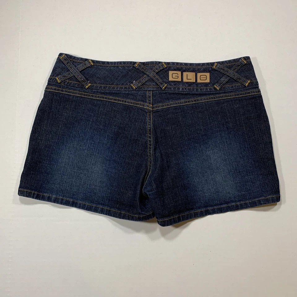 Pantalones Cortos Glo Jeans Denim Boyfriend Junior Para Mujer Talla 11 Trabillas Cruzadas ¡RARO! Foto 2 de 4