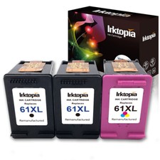 2Black 1 Color Combo Pack 61XL Ink Cartridges for HP Deskjet 1000 1010 1055 2512