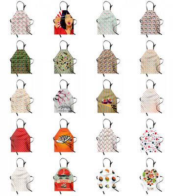 Sushi Apron Unisex Kitchen Bib with Adjustable Neck Cooking Baking