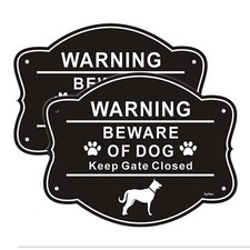 2 Pack Beware of Dog Signs for Fence,10x8 Inch Rust Free .040 Aluminum Metal ...