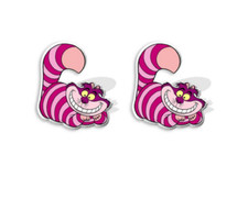 Alice in Wonderland Cheshire Cat Stud Earrings Resin Acrylic New