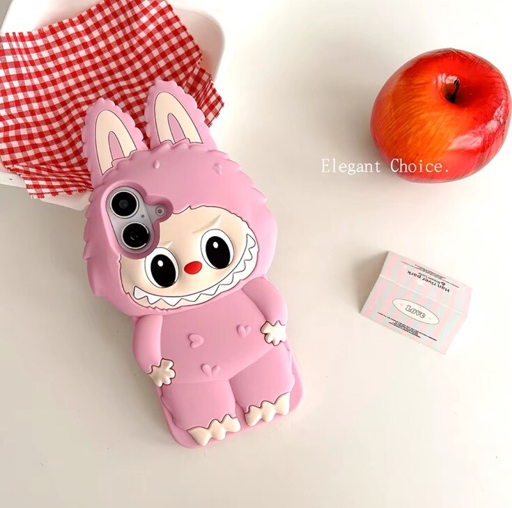 ラブブ　 LABUBU iPhone 16 Pro/Pro Max用ケース iPhone 16 Pro & 16 Pro Max Cartoon 3D Labubu Rubber Soft Phone