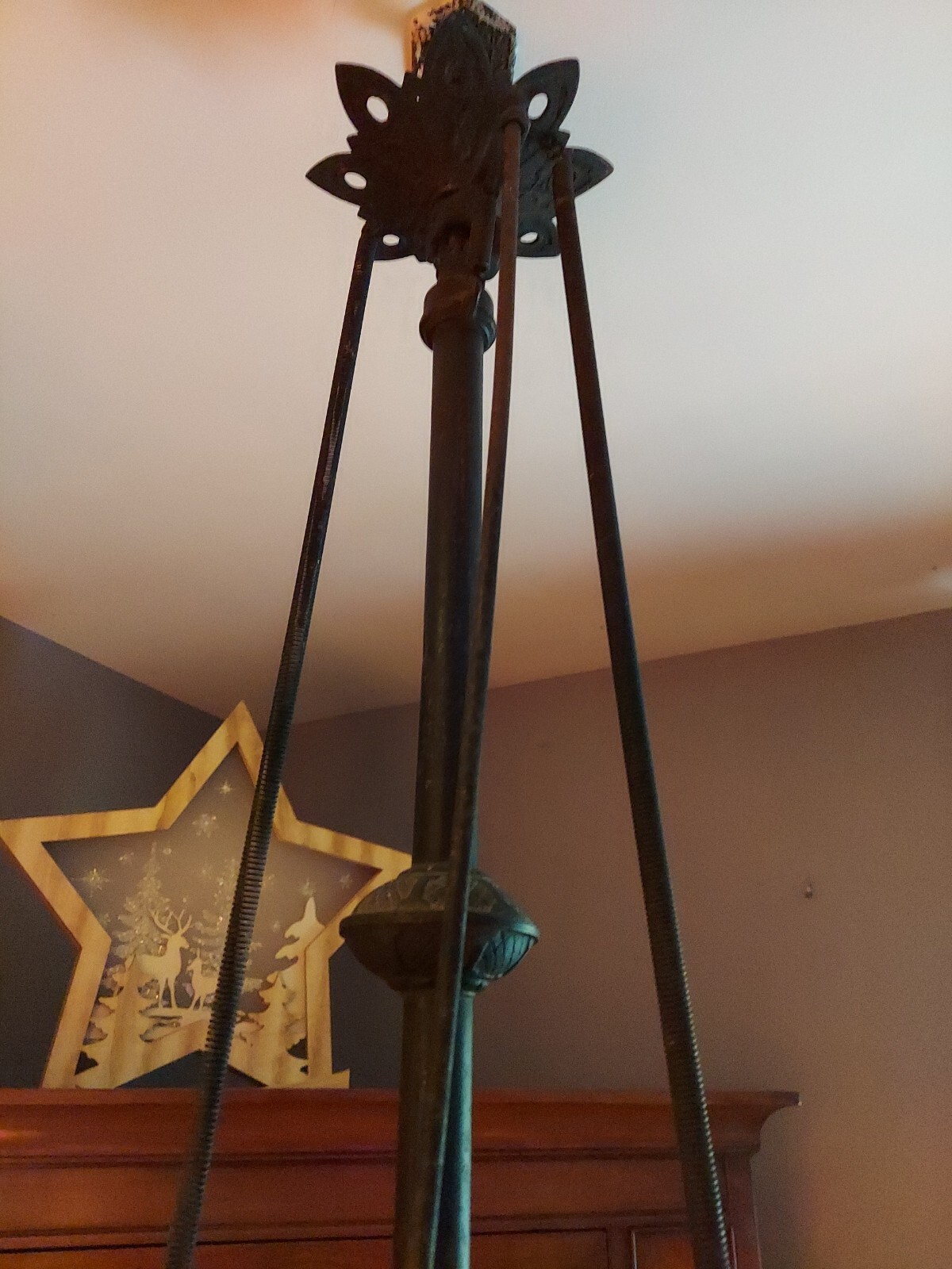 Antique Cast Iron Oil Lamp Chandelier eBay