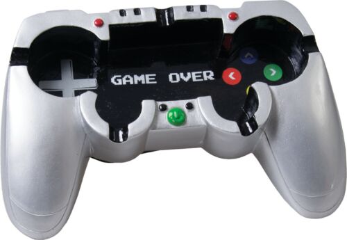 7,75" x 5" Silber Game Controller Form Game Over Polyresin Zigaretten Aschenbecher - Bild 2 von 2