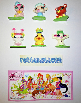 Komplettsatz Winx Club Love & Pet (DE157 - DE162) + 6 bpz Kinder Italia 2010