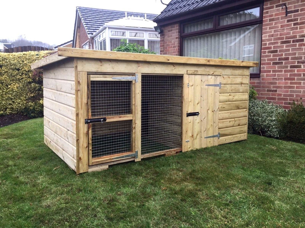 Dog Kennel And Run 8x4 Compact 3'9