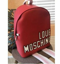 NWT LOVE MOSCHINO Logo Women's Bag Backpack Bag Borsa Red Backpack HOT