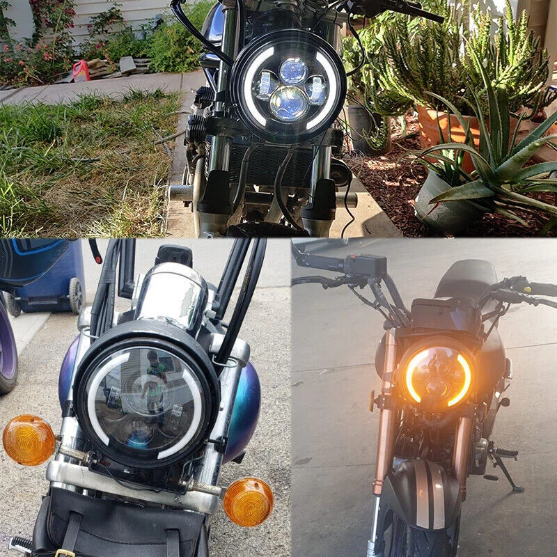 7" Inch LED Headlight + Housing Bucket For Yamaha Royal Star Venture XVZ1300 Foto 3 de 4