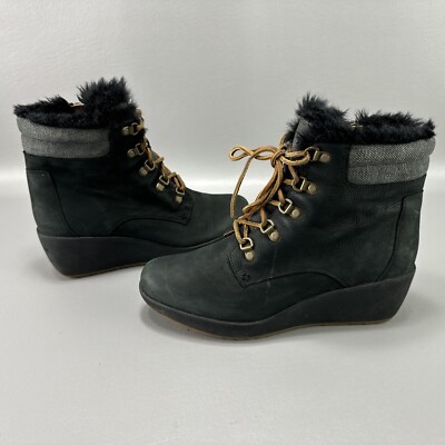 Sperry Top Sider Boots Womens 9.5 M Black Wedge Luca Peak Bootie Gothic Chucky