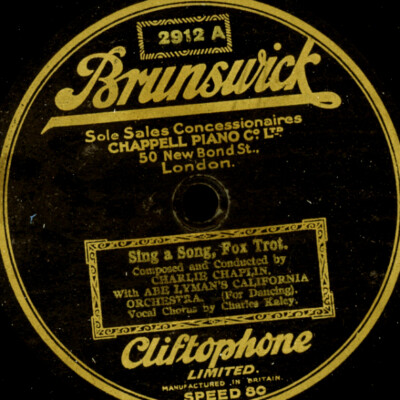 CHARLIE CHAPLIN  Composer+Conductor+ Violin Solo: Sing a Song -1925- 78rpm S2276