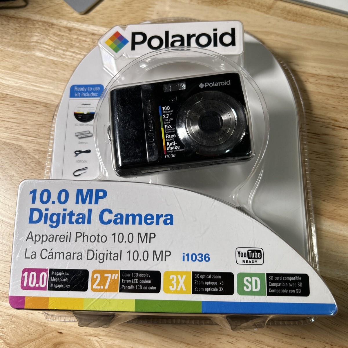 Polaroid i1036 Digital Camera, Black, 10.0MP 4x Zoom - New