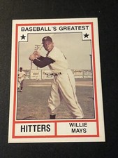 1982 TCMA Baseball's Greatest Hitters White Back Willie Mays (No MLB Logo) HOF