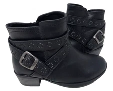 SO Youth Girl's Samanthaa Zip Up Fashion Ankle Boots Black Size:6 139N
