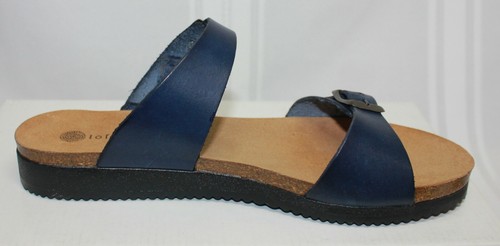 Lola Sabbia for Eric Michael Natalie marineblaue Ledersandalen NEU - 110 $ - Bild 3 von 6