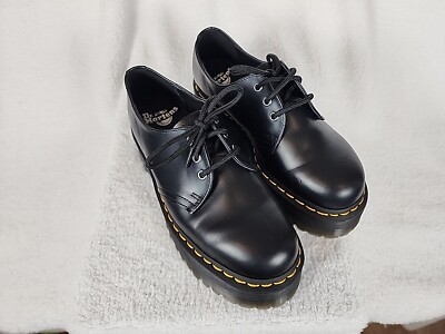 NWOT Dr Doc Martens 1461 Quad Womens Size 9 Black Smooth Leather Platform Shoes 