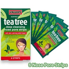 Nose Pore Strips Blackhead Removal Tea Tree Charcoal Deep Cleansing Unclog Pores