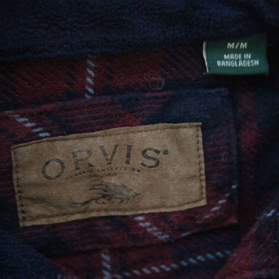 Orvis Blue & Red Men's Long Sleeve Mans Two Pocket Dress Shirt Top Medium TT26 - Image 4 of 4