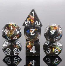 🖤✨Dark Spark - 7 Dice Set | RPG DnD Dungeons Dragons AD&D Pathfinder d20