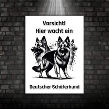 Warnschild „Deutscher Schäferhund“ – Aluminium, 30,5x20 Cm (A4), 0,5 Mm Stark, Mit Optionalen Befestigungslöchern