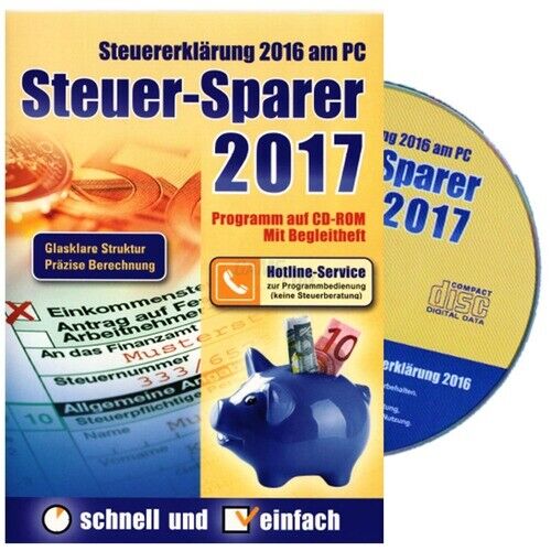 Editionnova Steuer-Sparer 2017 - Deklaracja podatkowa 2016 na PC Pełna wersja DVD-Box - Zdjęcie 1 z 1