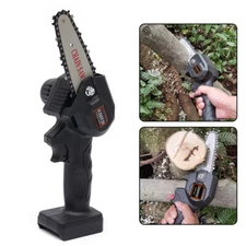 Cordless Electric Chain Saw Wood Cutter Mini One-Hand Saw Wood Cutterw/ Battery