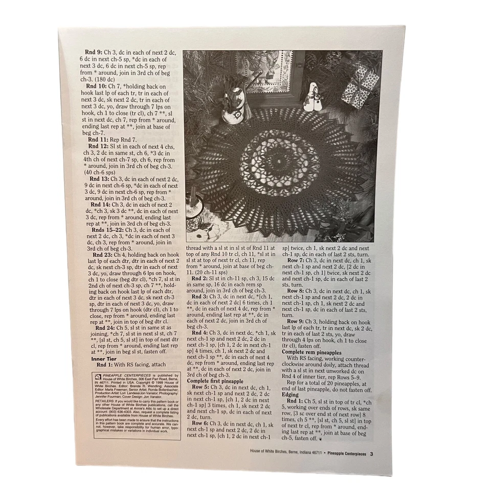 Josie Rabier House of White Birches Crochet Pineapple Centerpieces #101134 - Image 4 of 4