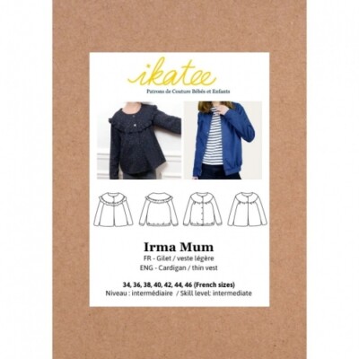 Ikatee Schnittmuster Irma Strickjacke Damen UK 6 bis 18