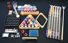 Pool Table Billiards Accessory Kit Pool Cue Sticks Ball Tray Rack Set, Kit-S3