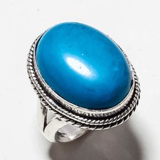 Sleeping Beauty Turquoise Gemstone 925 Silver Jewelry Ring 8.25