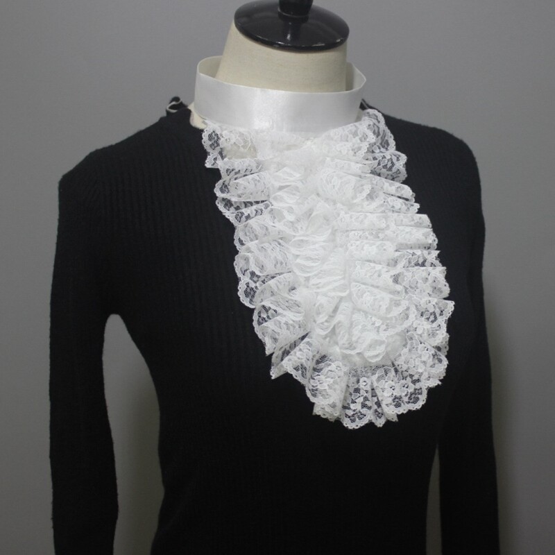 Victorians Colonial Ruffle Lace Jabot False Collar Necktie Steampunk ...