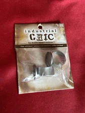 Industrial Chic by Susan Lenart Kazmer Rings w/ Bezel Silver Tone 2 Pieces B12