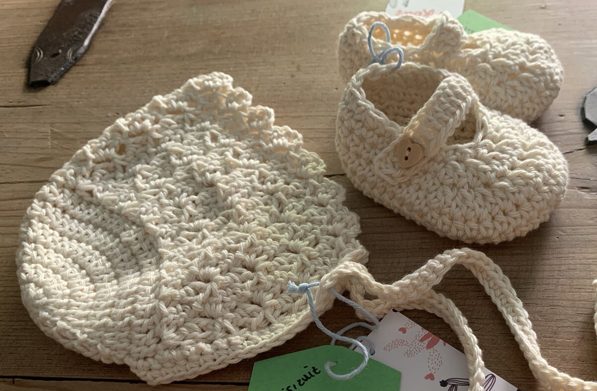 Gorro Capota Patucos Bebe Artesanal Nuevo Recién Nacido 0/3 Meses