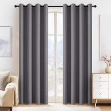 PONY DANCE Blackout Curtains for Bedroom 80 55"W x 80"L Pack of 2 , Grey