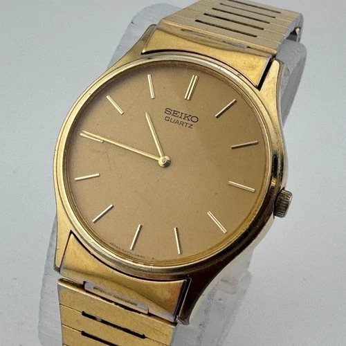 Vintage Seiko Quartz Watch 5420-0140 Men Gold Tone Japan Made Analog New Battery