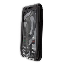 Image of caseroxx Leather-Case with belt clip for Alcatel 20.38X in black made of genuine