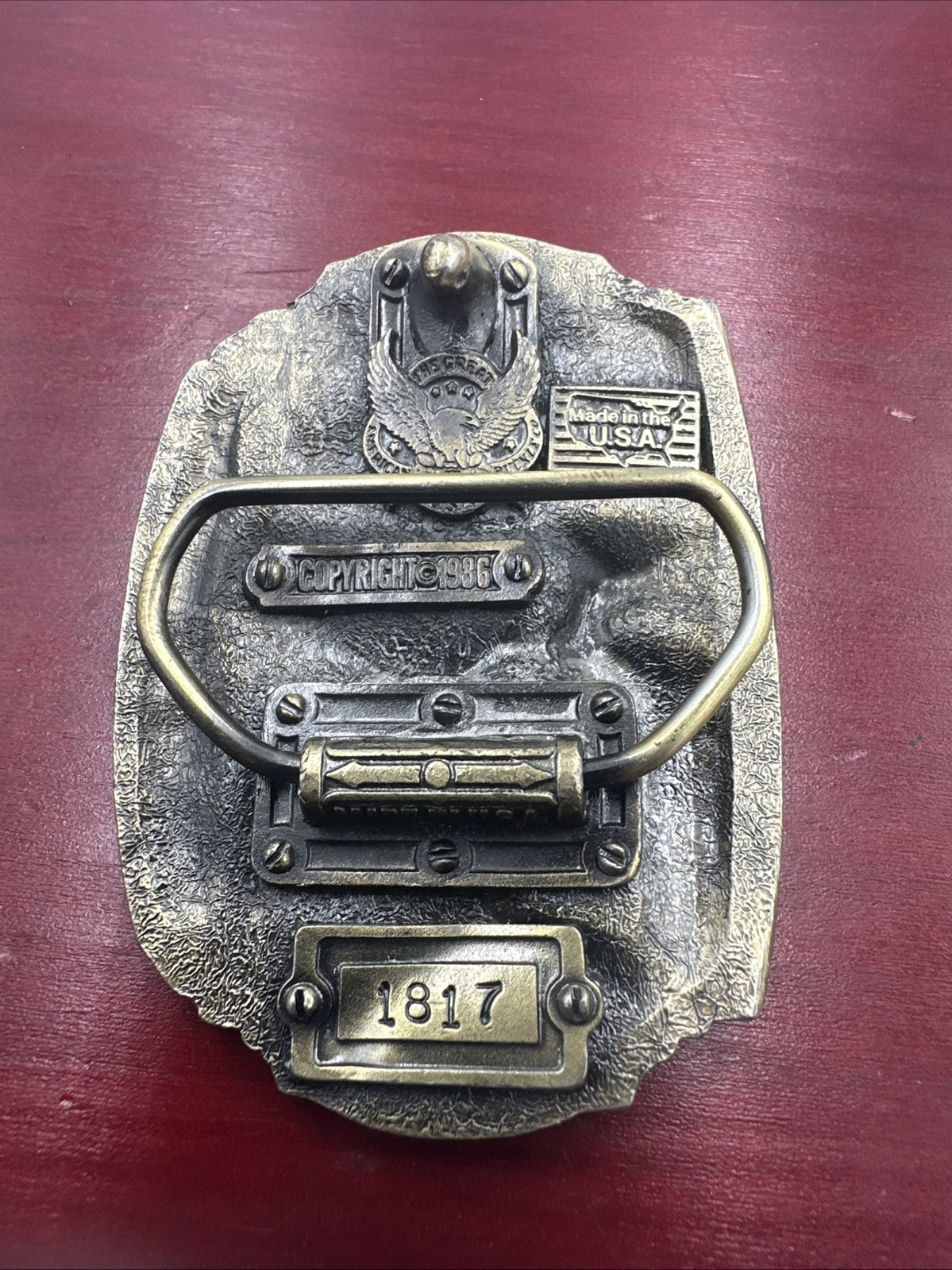 VTG 1986 Great American Buckle Co. “Hunting – An American Tradition” Belt Buckle