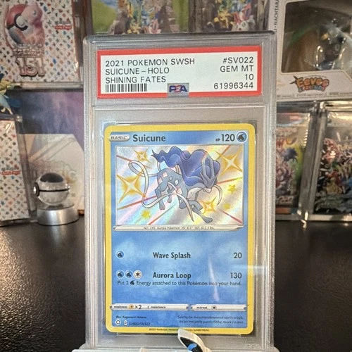 Pokémon TCG PSA 10 Suicune SV022/SV122 Shining Fates Shiny Vault Holo EN