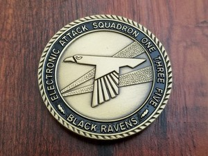 US Navy Electronic Attack Squadron 135 - VAQ-135 "Black Ravens" - Challenge Coin