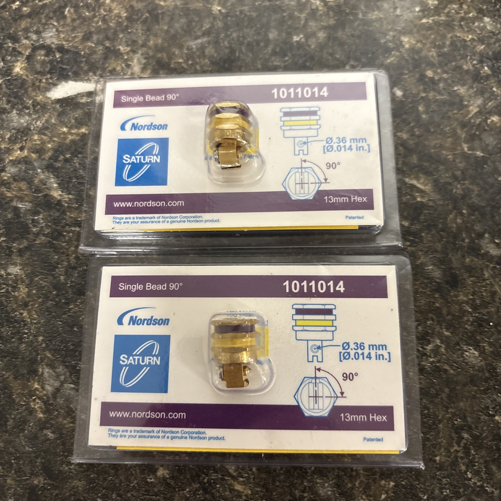New Lot Of 2 NORDSON 1011014 SATURN NOZZLE NEW