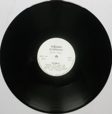 Patrick Cowley Menergy 12'' Rikardo Hammond RDLP118 EX 1982 12 inch - made in ...