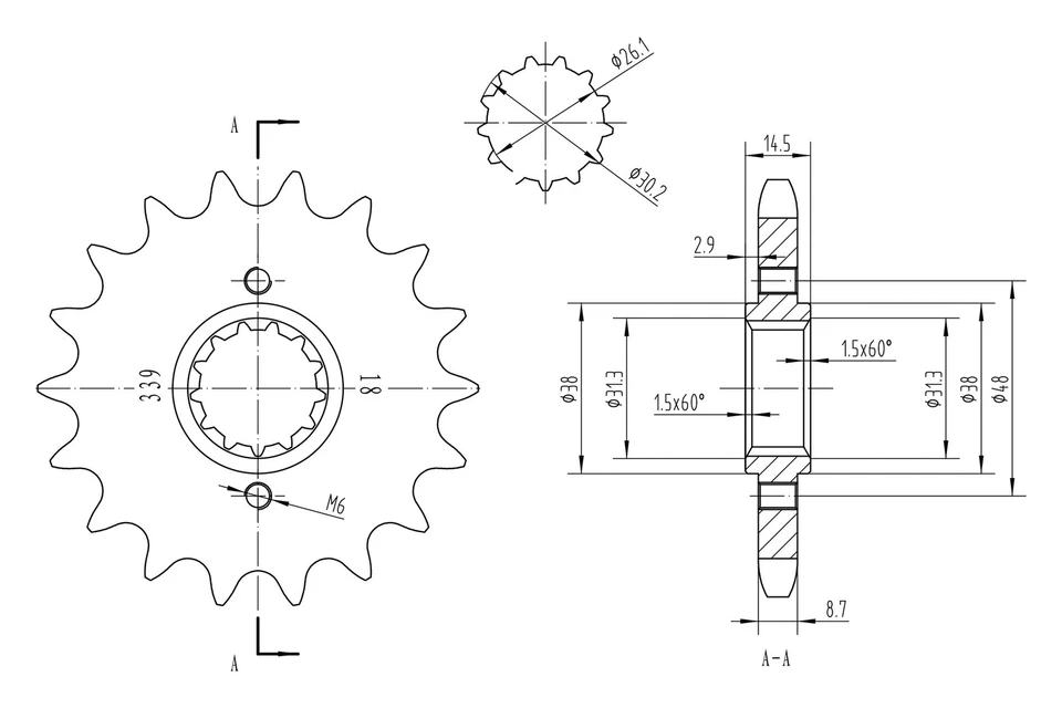 For Honda Interceptor 800 1998-2009 BikeMaster 965636 530 Series Front Sprocket Foto 2 de 2