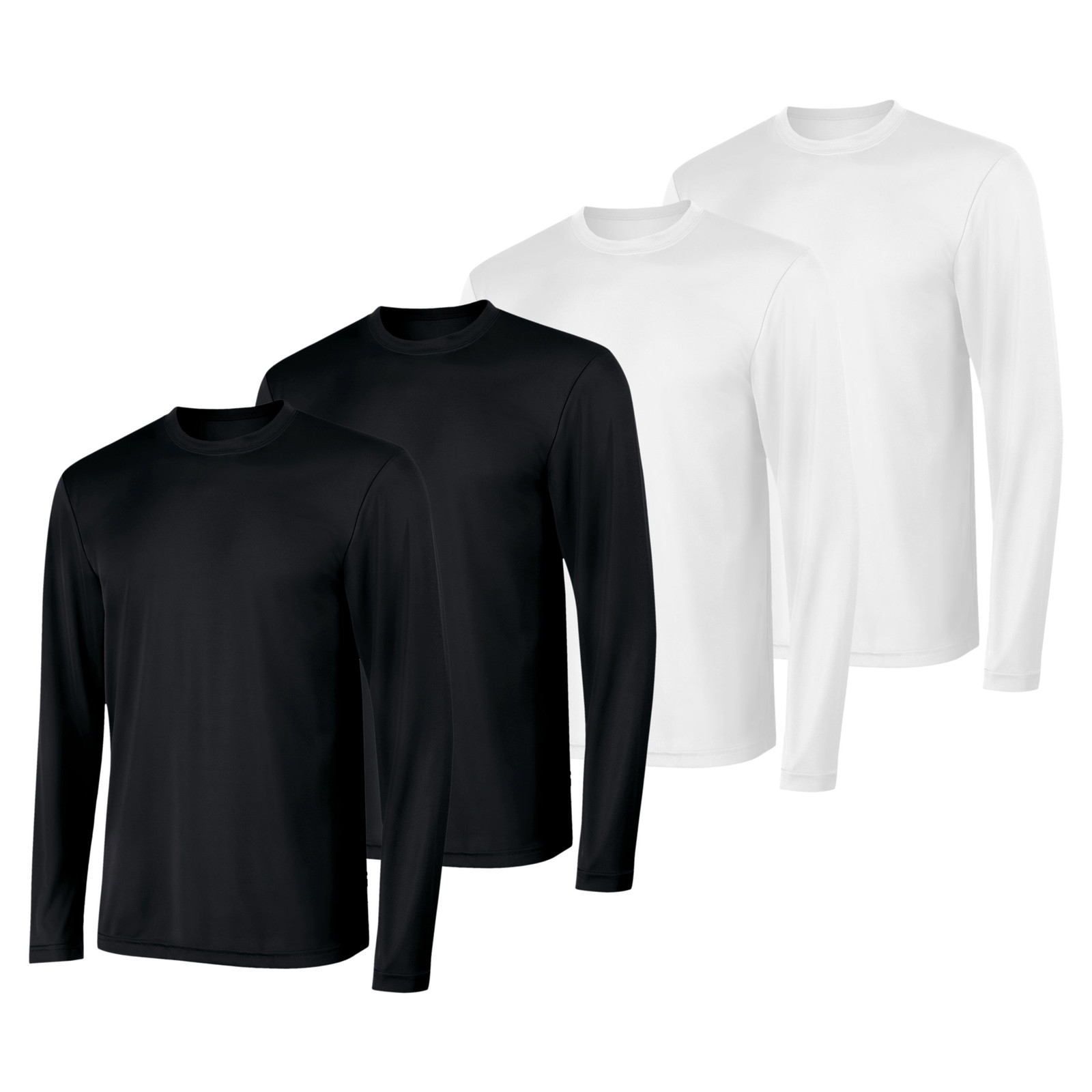Hanes Cool DRI Men's Long Sleeve Performance Tee Value 4-Pack