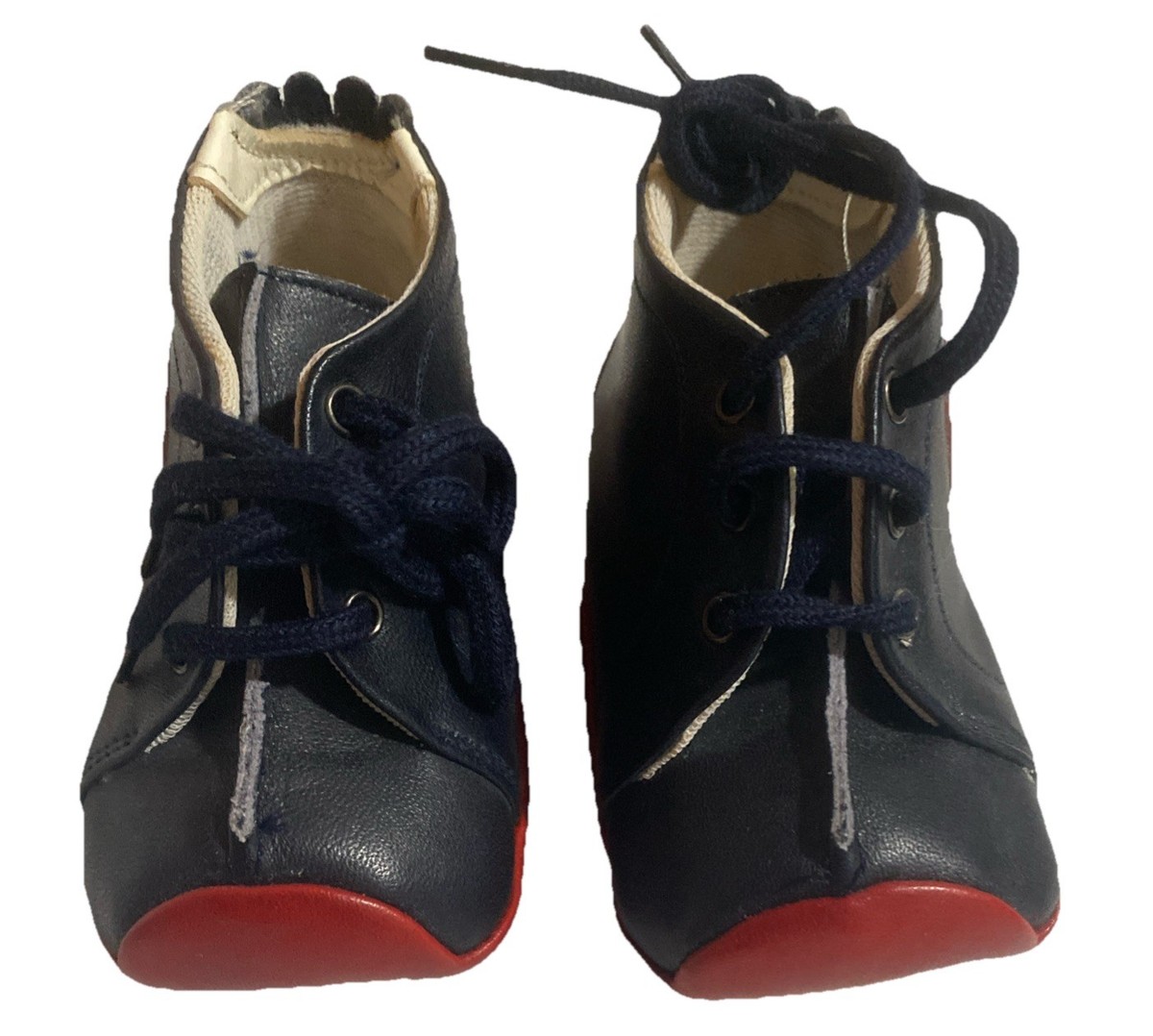 BABY BOTTE Designer Red & Black Leather Shoes France Size 4 (4.5 