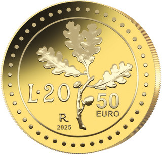 Italien 50 Euro 2025 Neuauflage der Lira 1/2 Oz Gold 999.9 Reverse Proof mit OVP