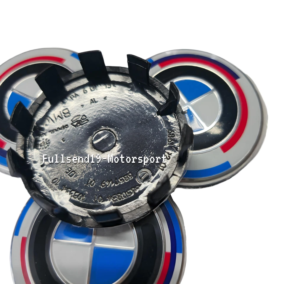 4pcs Wheel Center Emblem Caps for BMW 68mm 50th Anniversary - Image 4 of 4