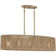 Savoy House Lighting 1-1738-5-320 Ashe Island Light Warm Brass and Rope