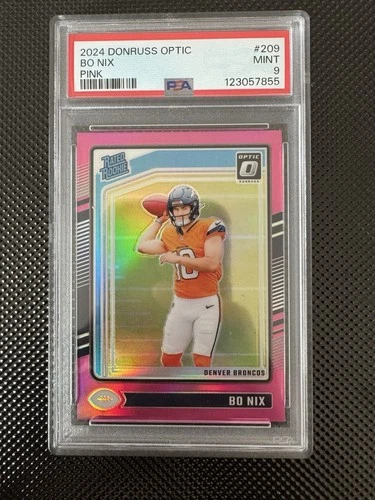 2024 Panini Donruss Optic - Rated Rookie Bo Nix #209 Pink Prizm (RC)
